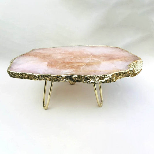 Rose Quartz Agate Cake Stand/Centrepiece/Display Stand/Tray - Loft&Timber