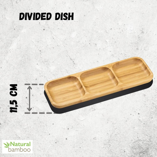 Bamboo Divided Dish 13" inch X 4.5" inch Bento box | 32.5 X 11.5 Cm - Loft&Timber