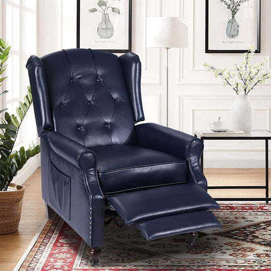 Wingback Recliner Chair with Massage and Heat (PU Leather) - Loft&Timber