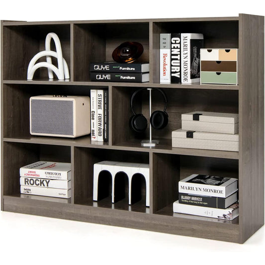Modern Grey Cube Bookcase for Living Spaces-1