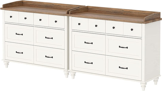 2-In-1 Mid-Century Modern White Dresser TV Stand - Loft&Timber