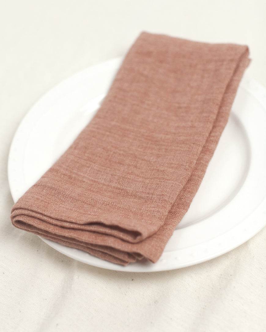 Stone Washed Linen Hemmed Dinner Napkins - Loft&Timber