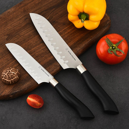 5 Piece Kitchen Knife Set With Matching Blade Guards, Black - Loft&Timber
