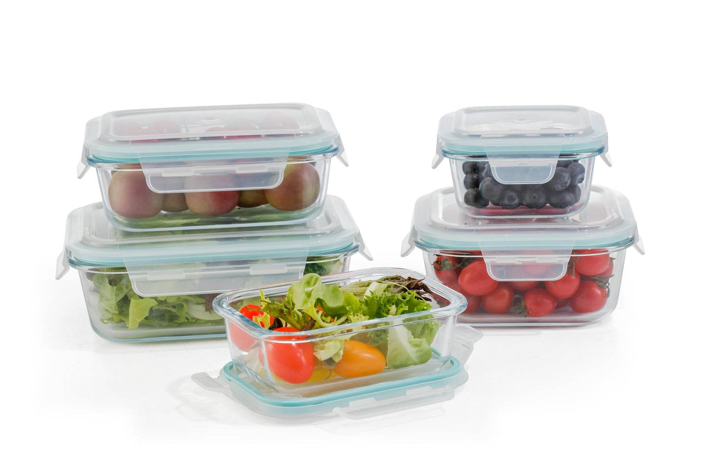 10-Piece Glass Food Storage Containers with Airtight Locking Lids (5 Containers + 5 Lids) - Loft&Timber