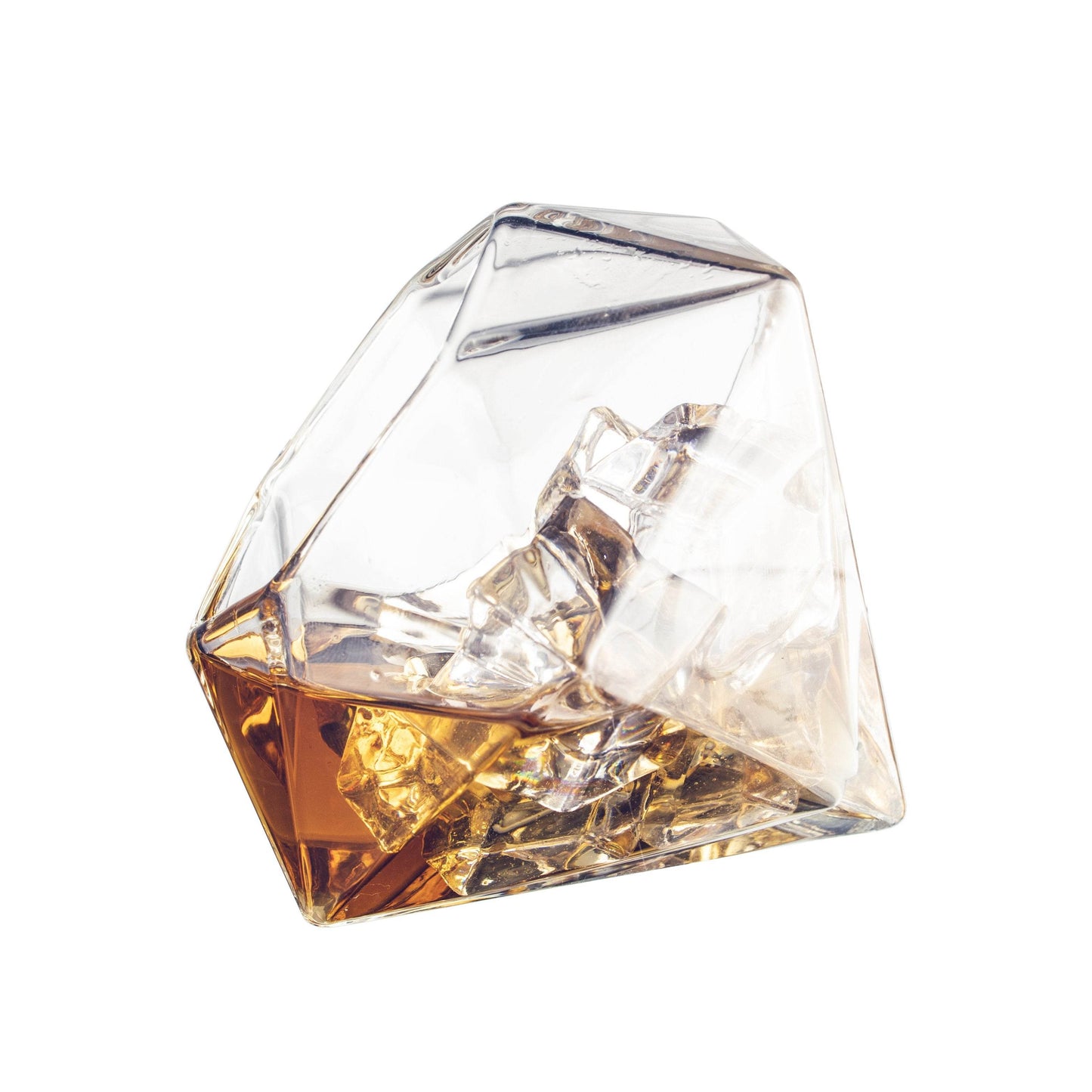 The Wine Savant Diamond Whiskey Decanter l With 2 Diamond Glasses Liquor, Scotch, Rum, Bourbon, Vodka, Tequila Decanter (750 ML DECANTER) - Loft&Timber