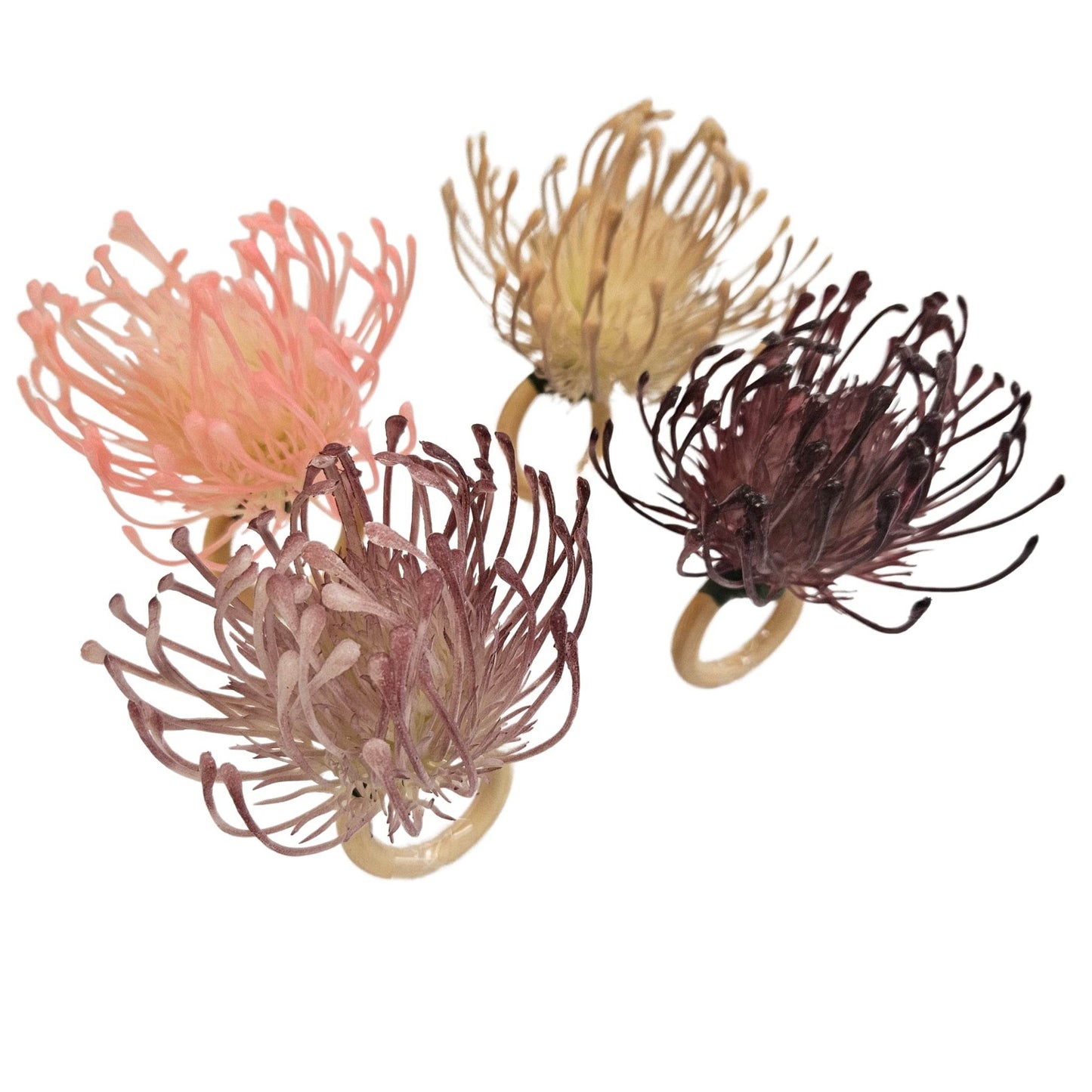 Set of 4 Lilac Rustic Savanna Flower Napkin Rings - Loft&Timber