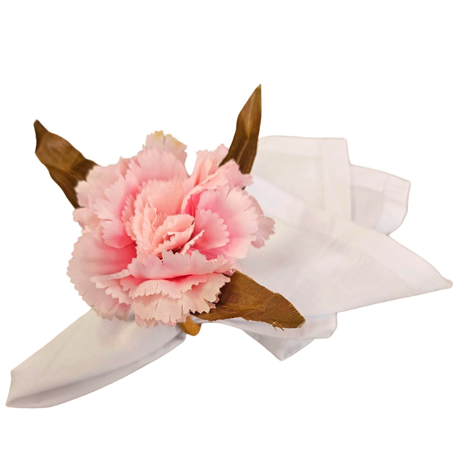 Maison Charlô | Set of 4 Rose Carnation Flower Napkin Rings for events, wedding, party, birthday - Loft&Timber