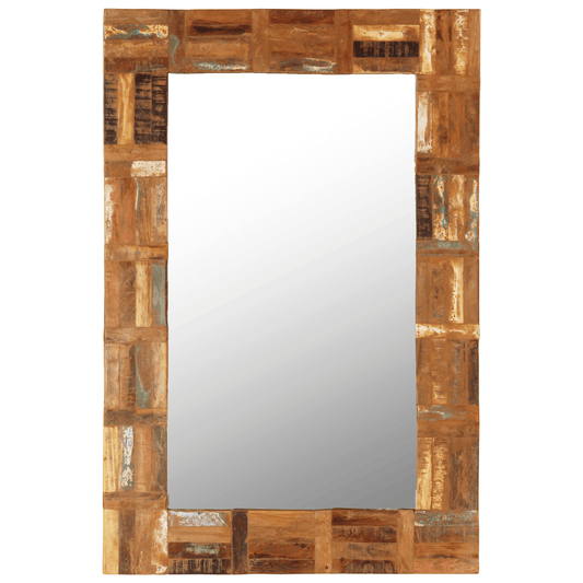 vidaXL Decorative Mirror Wall Mirror Bathroom Mirror Solid Reclaimed Wood - Loft&Timber