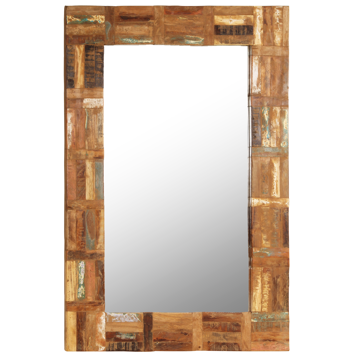 vidaXL Decorative Mirror Wall Mirror Bathroom Mirror Solid Reclaimed Wood-2