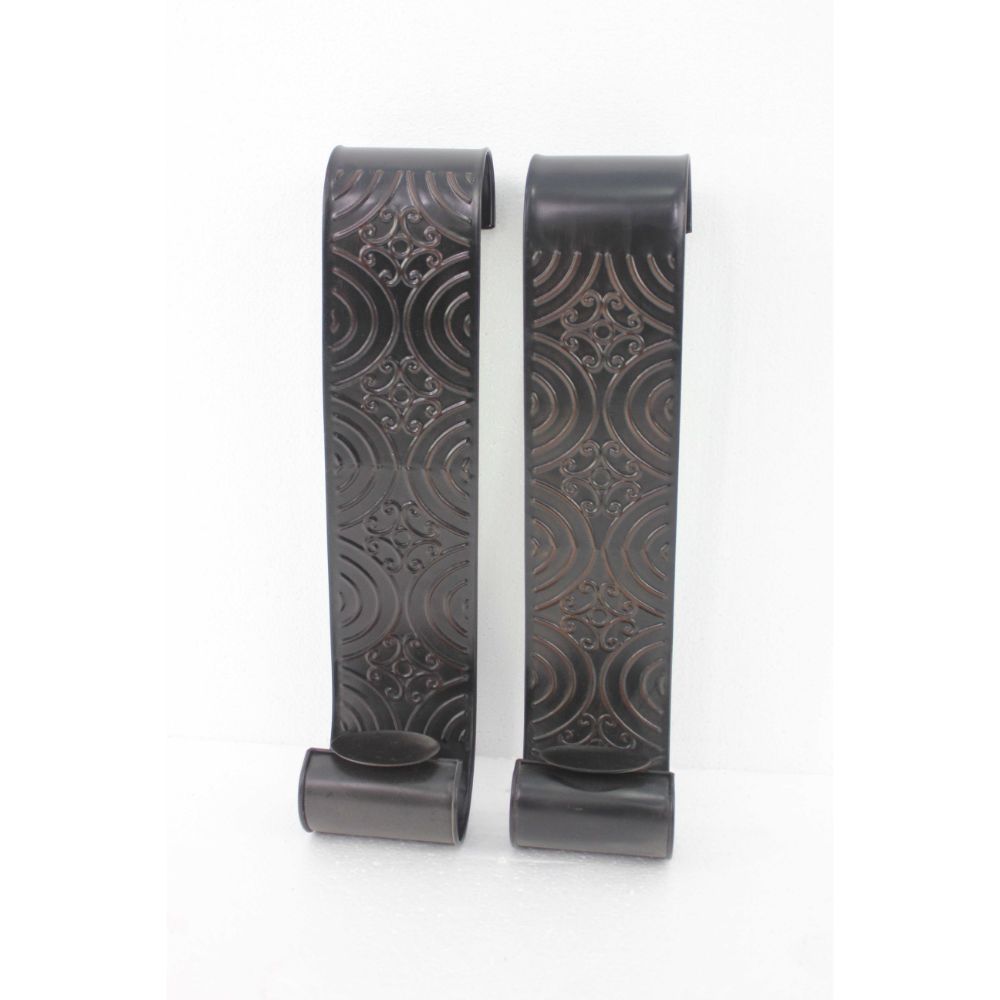 5" X 5" X 23.25" Brown, Vintage, Metal - Wall Candle Holder Sconce Set - Loft&Timber
