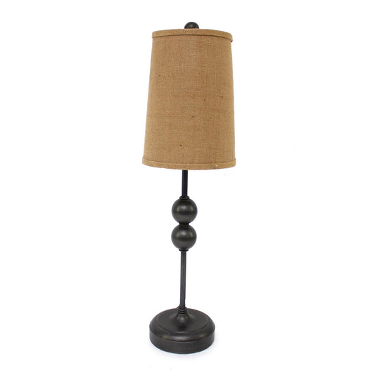 29" Bronze Bedside Lamp With Brown Shade - Loft&Timber