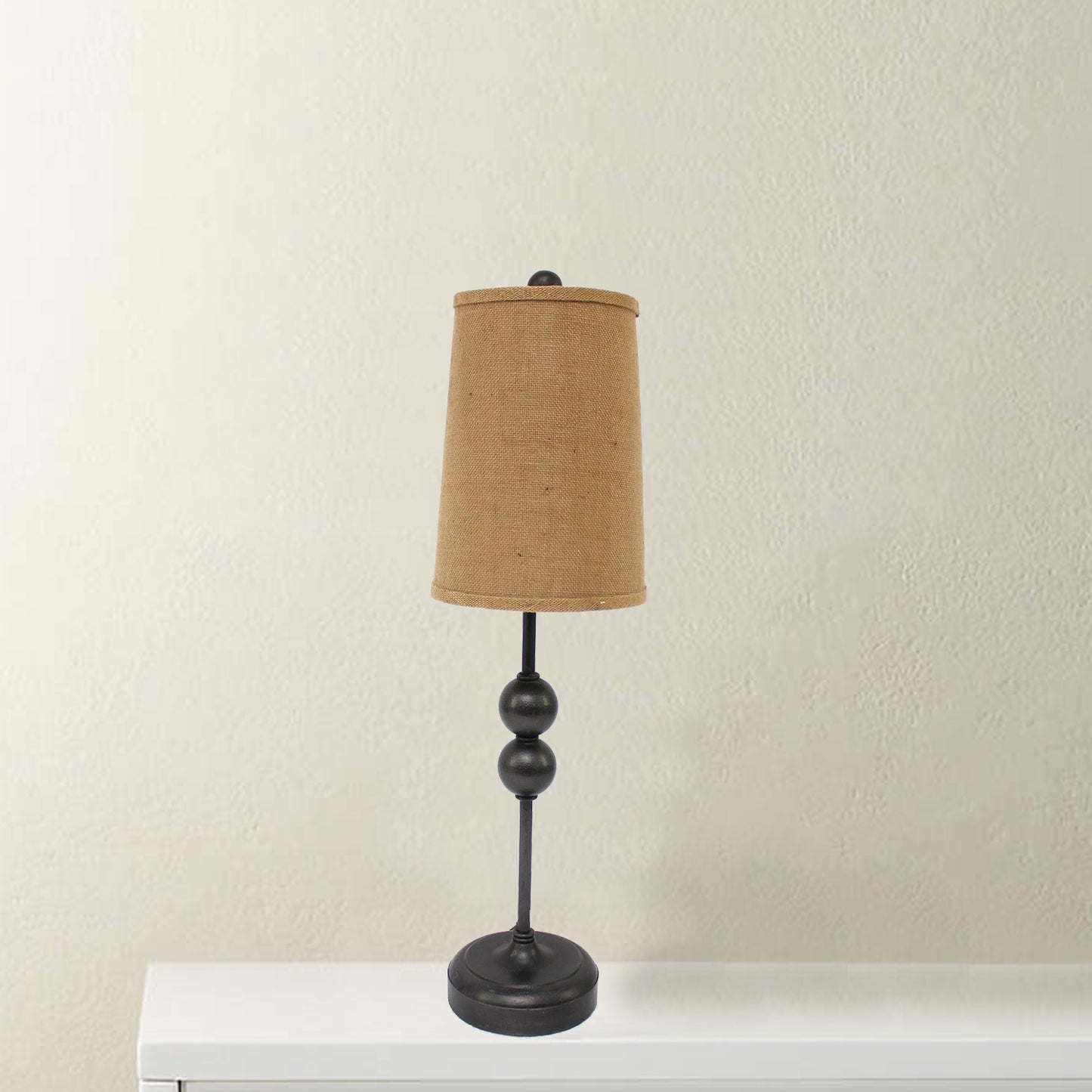 29" Bronze Bedside Lamp With Brown Shade - Loft&Timber