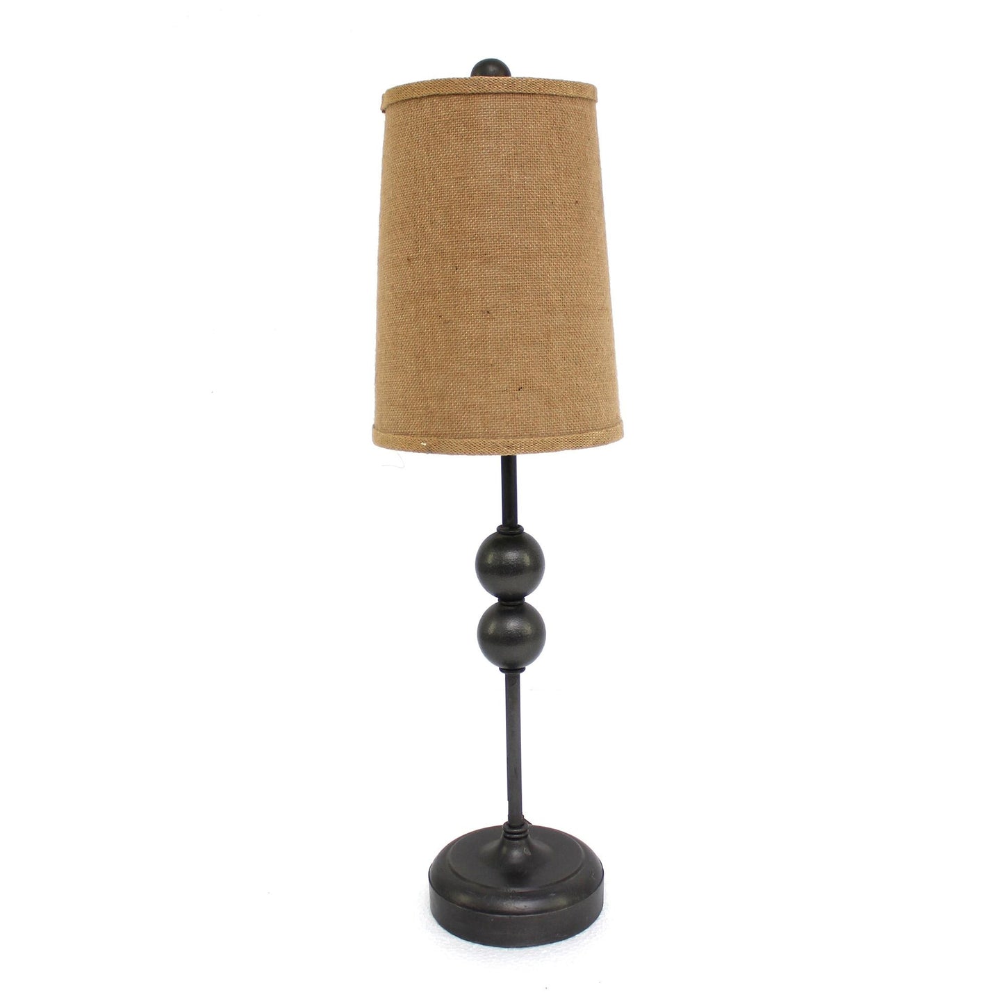 29" Bronze Bedside Lamp With Brown Shade - Loft&Timber