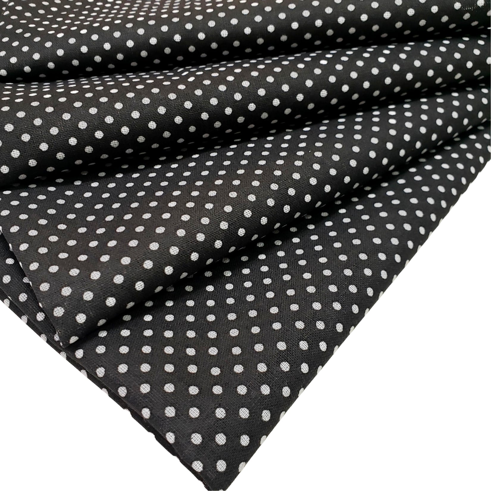 Charlo's Set of 4 Black Polka Dot 100% Cotton Cloth Napkins 15" by 15" Washable Reusable - Loft&Timber