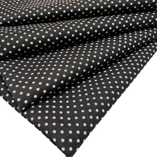 Charlo's Set of 4 Black Polka Dot 100% Cotton Cloth Napkins 15" by 15" Washable Reusable - Loft&Timber