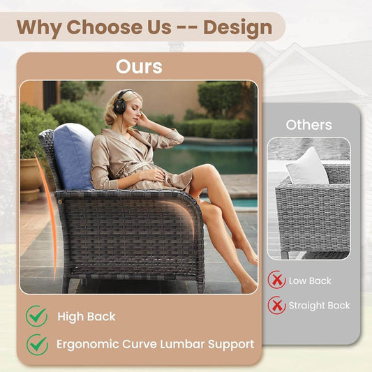 Stylish Outdoor Wicker Furniture Set with Comfortable Seating - Loft&Timber