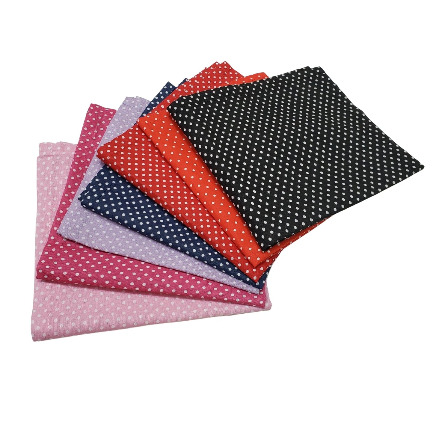 Charlo's Set of 4 Black Polka Dot 100% Cotton Cloth Napkins 15" by 15" Washable Reusable - Loft&Timber