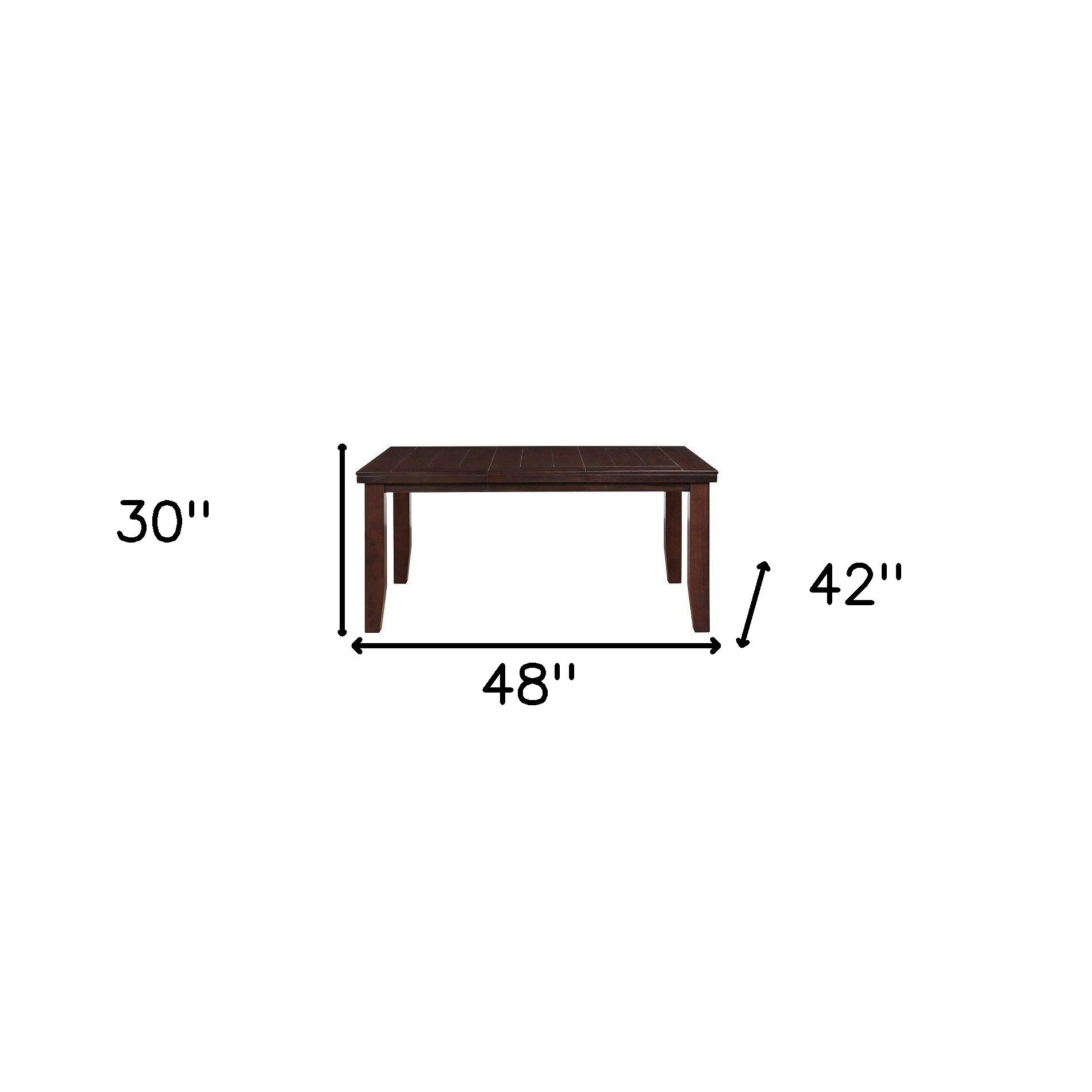 48" Dark Brown Solid Manufactured Wood Dining Table - Loft&Timber