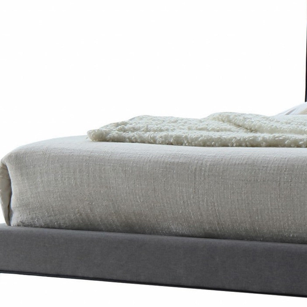 Light Gray Queen Tufted Upholstered Linen Bed Frame-3