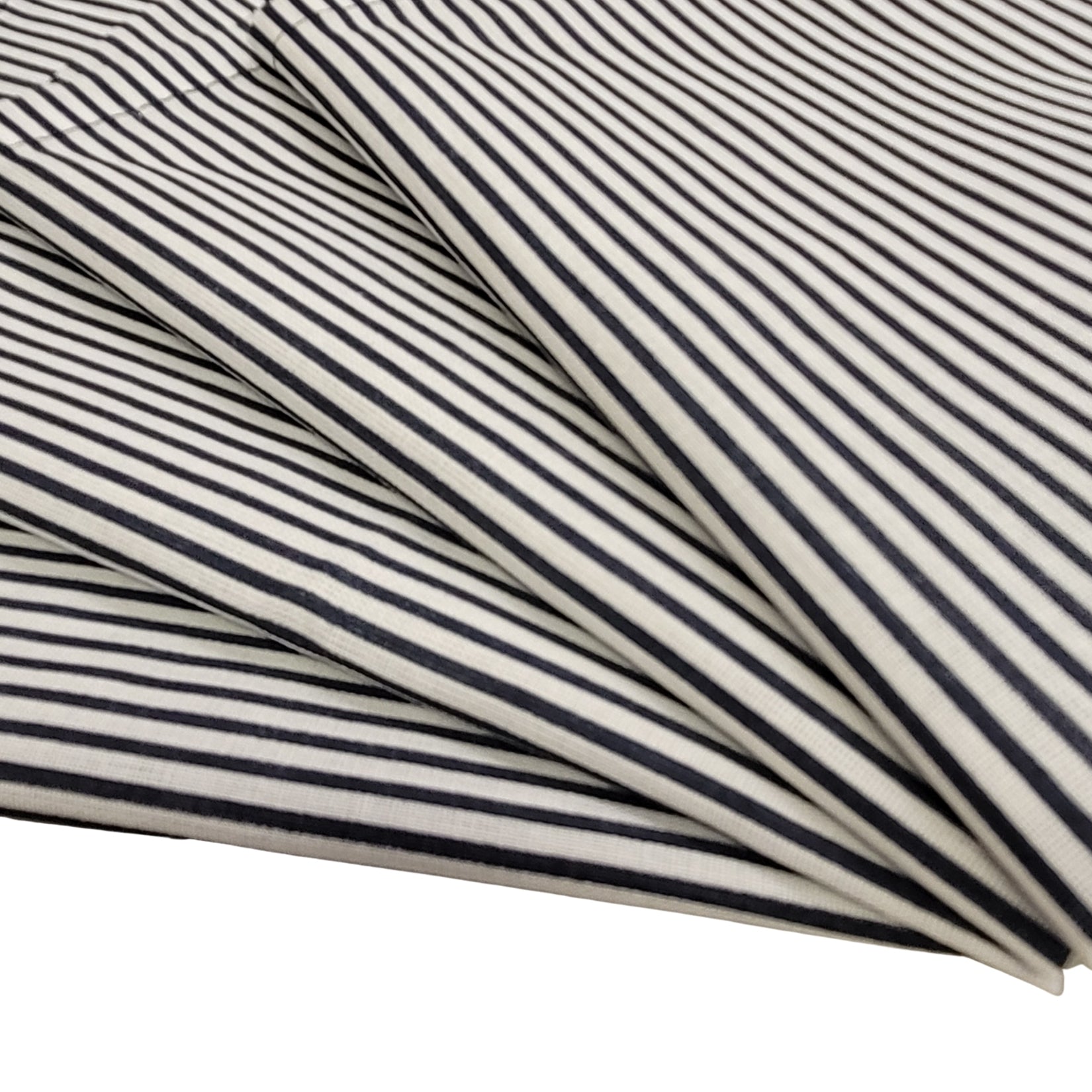 Charlo's Set of 4 Navy Blue Striped 100% Cotton Cloth Napkins 15" by 15" Washable Reusable - Loft&Timber
