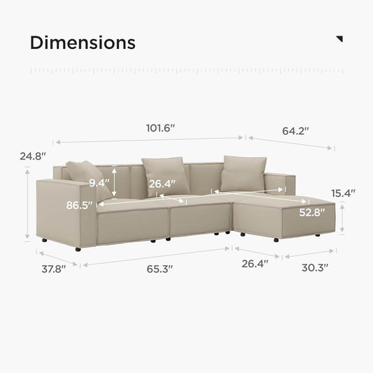 Luxury Modular Sectional Living Room Sofa Set - Loft&Timber