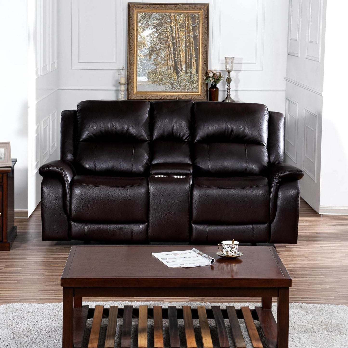 Timeless Comfort: Katie Leather ReclinerEspresso (Loveseat) - Loft&Timber