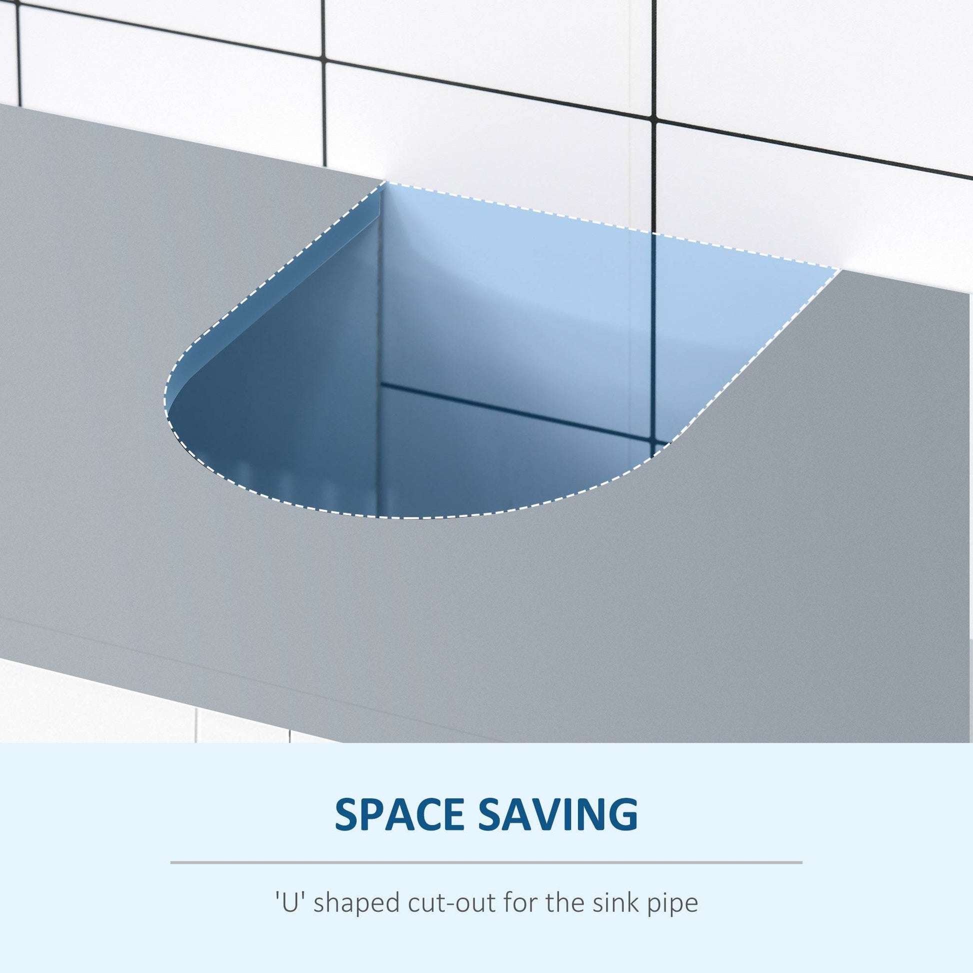 Modern Bathroom Vanity Unit with Adjustable Shelves for Space Saving Storage - White - Loft&Timber