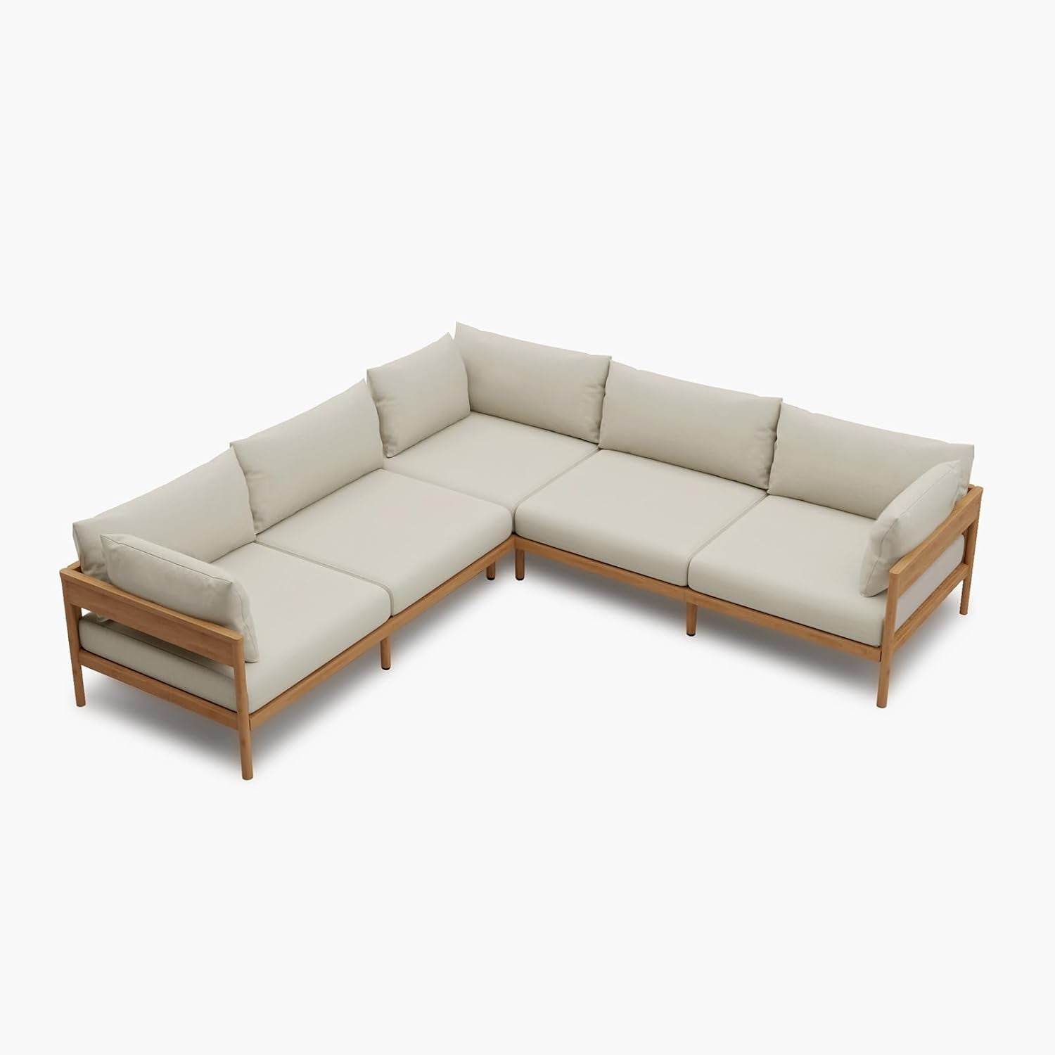 Modern Outdoor Sectional Sofa Set with Thick Cushions - Loft&Timber