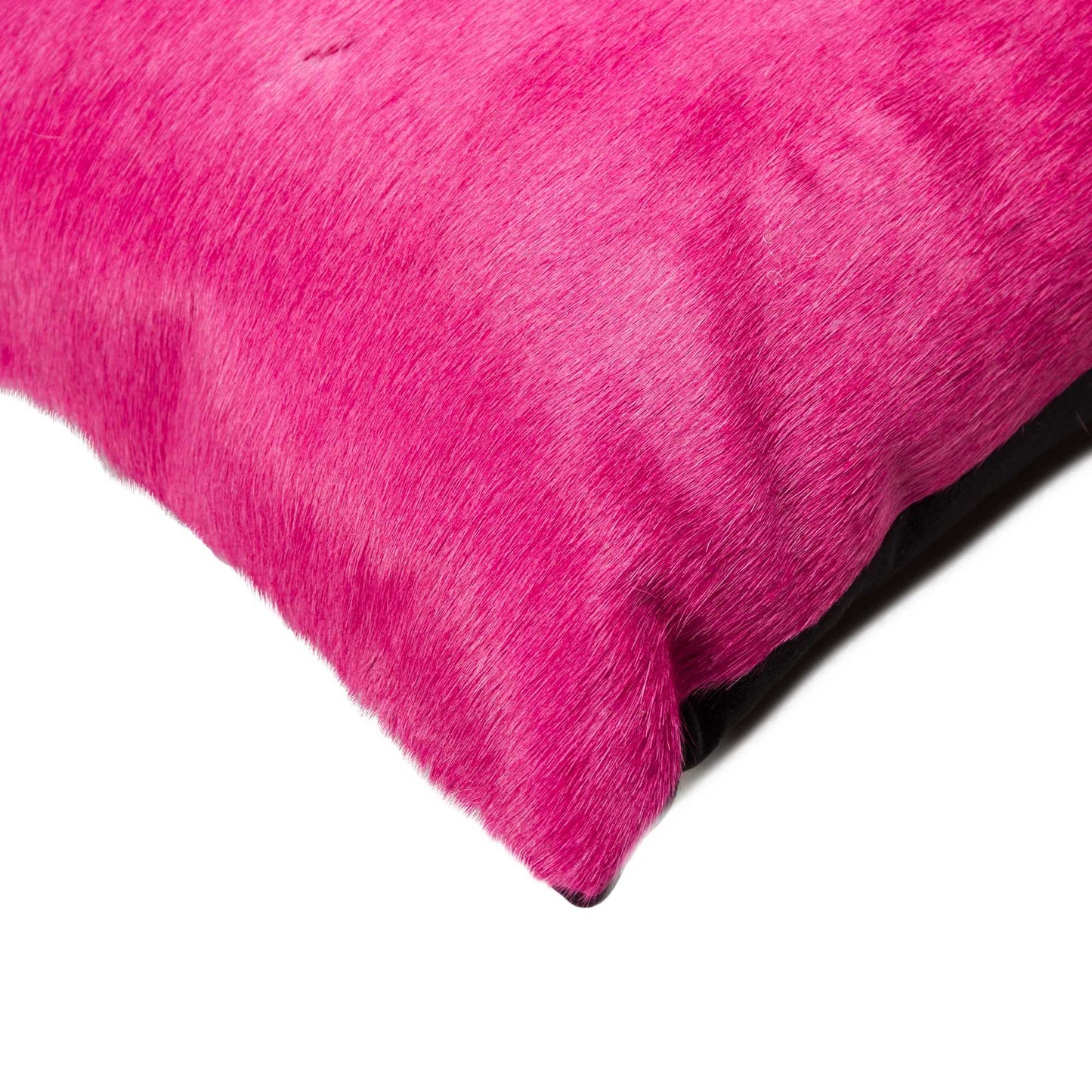 Set of Two 12" X 20" Fuchsia Cowhide Lumbar Throw Pillows - Loft&Timber
