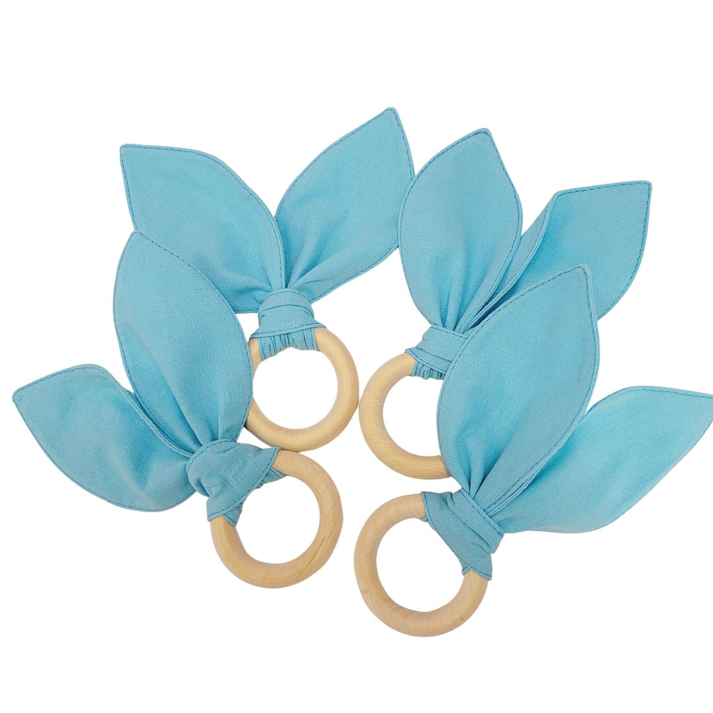 Maison Charlo | Easter Set of 4 Blue Turquoise Bunny Ears Napkin Rings | Dining Table Decor - Loft&Timber