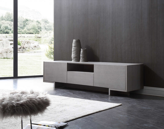 73" Gray Open Shelving TV Stand - Loft&Timber