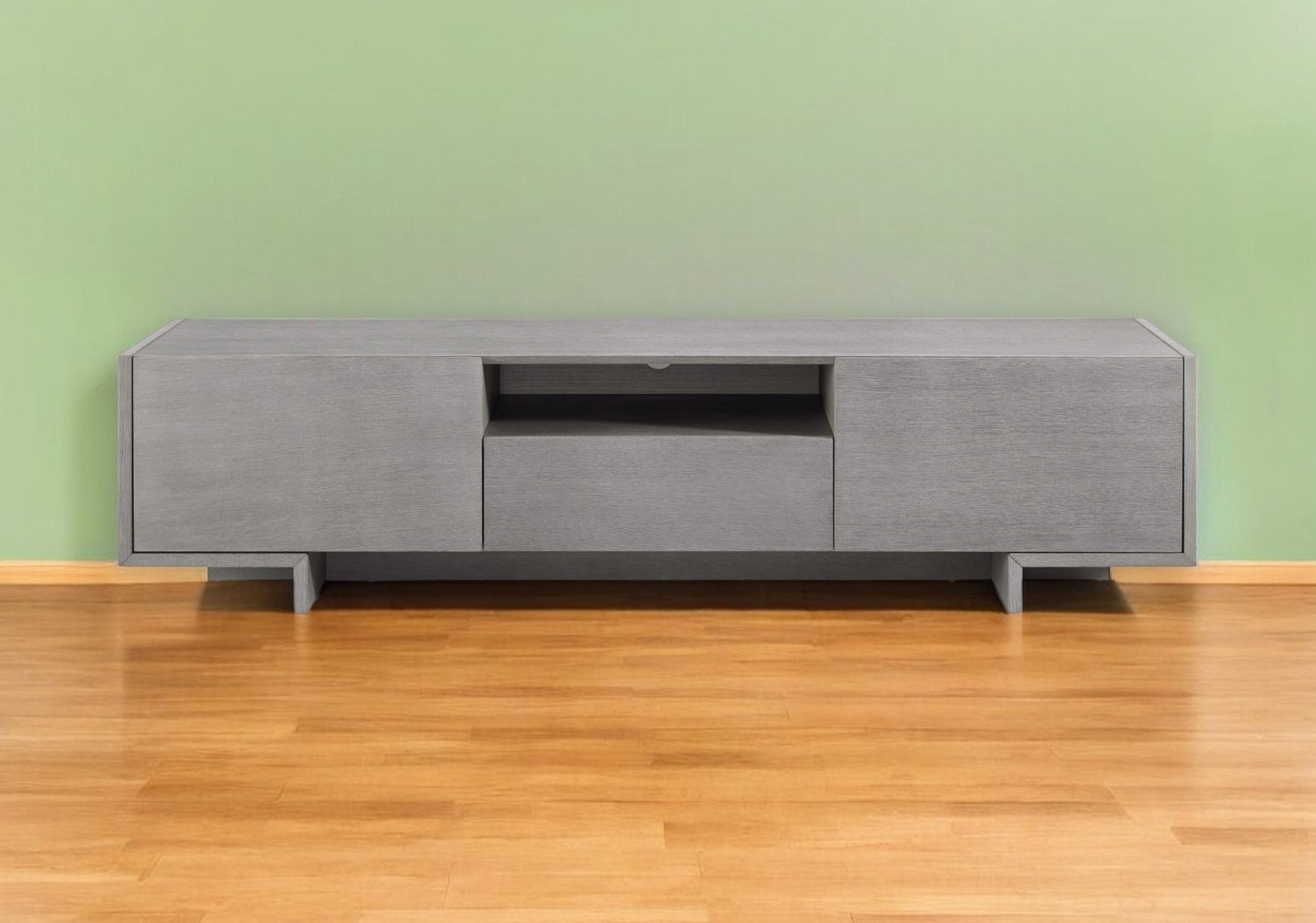 73" Gray Open Shelving TV Stand - Loft&Timber