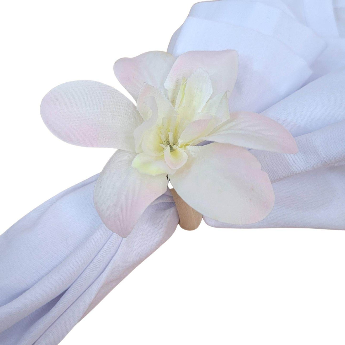 Sets 6 or 12 Mini Orchid Off White Mixed Rose Flower Napkin Rings - Loft&Timber