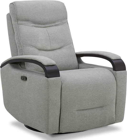 Fabric Power Swivel Glider Rocker Recliner Chair (Light Grey) - Loft&Timber