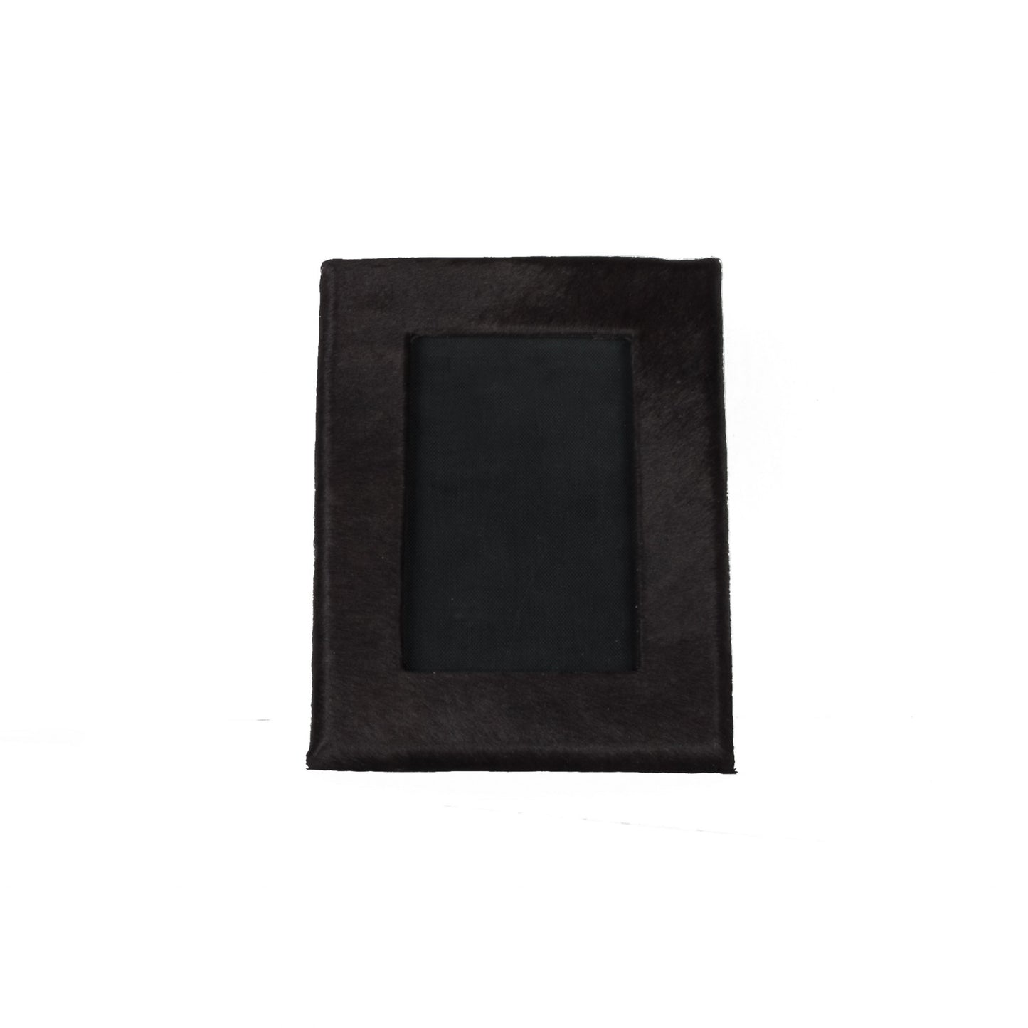 4" x 6" Black Cowhide Picture Frame with Mat - Loft&Timber