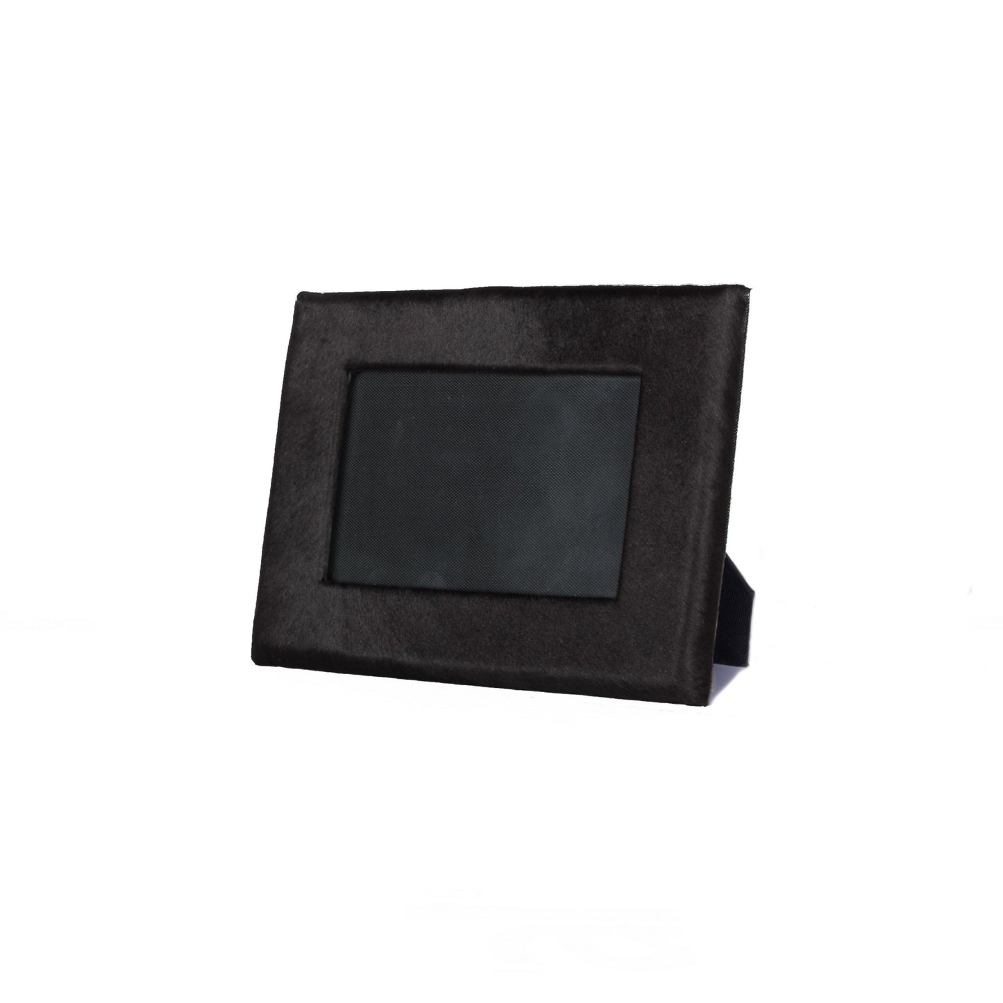 4" x 6" Black Cowhide Picture Frame with Mat - Loft&Timber