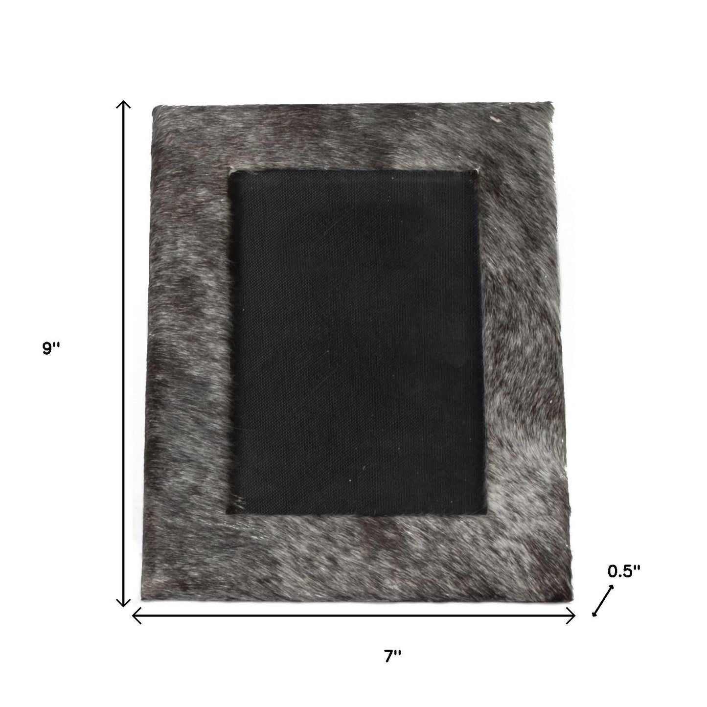 4" x 6" Gray Cowhide Tabletop Picture Frame with Mat - Loft&Timber