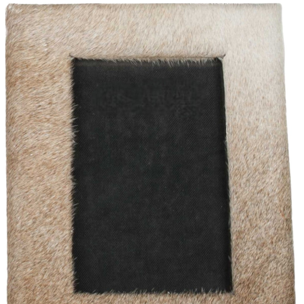 4" x 6" Natural Cowhide Tabletop Picture Frame with Mat - Loft&Timber