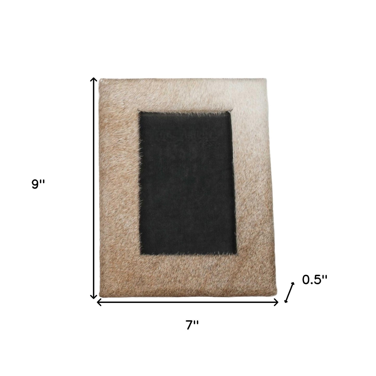 4" x 6" Natural Cowhide Tabletop Picture Frame with Mat - Loft&Timber