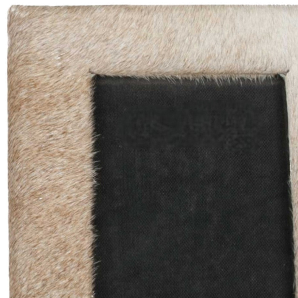 4" x 6" Natural Cowhide Tabletop Picture Frame with Mat - Loft&Timber