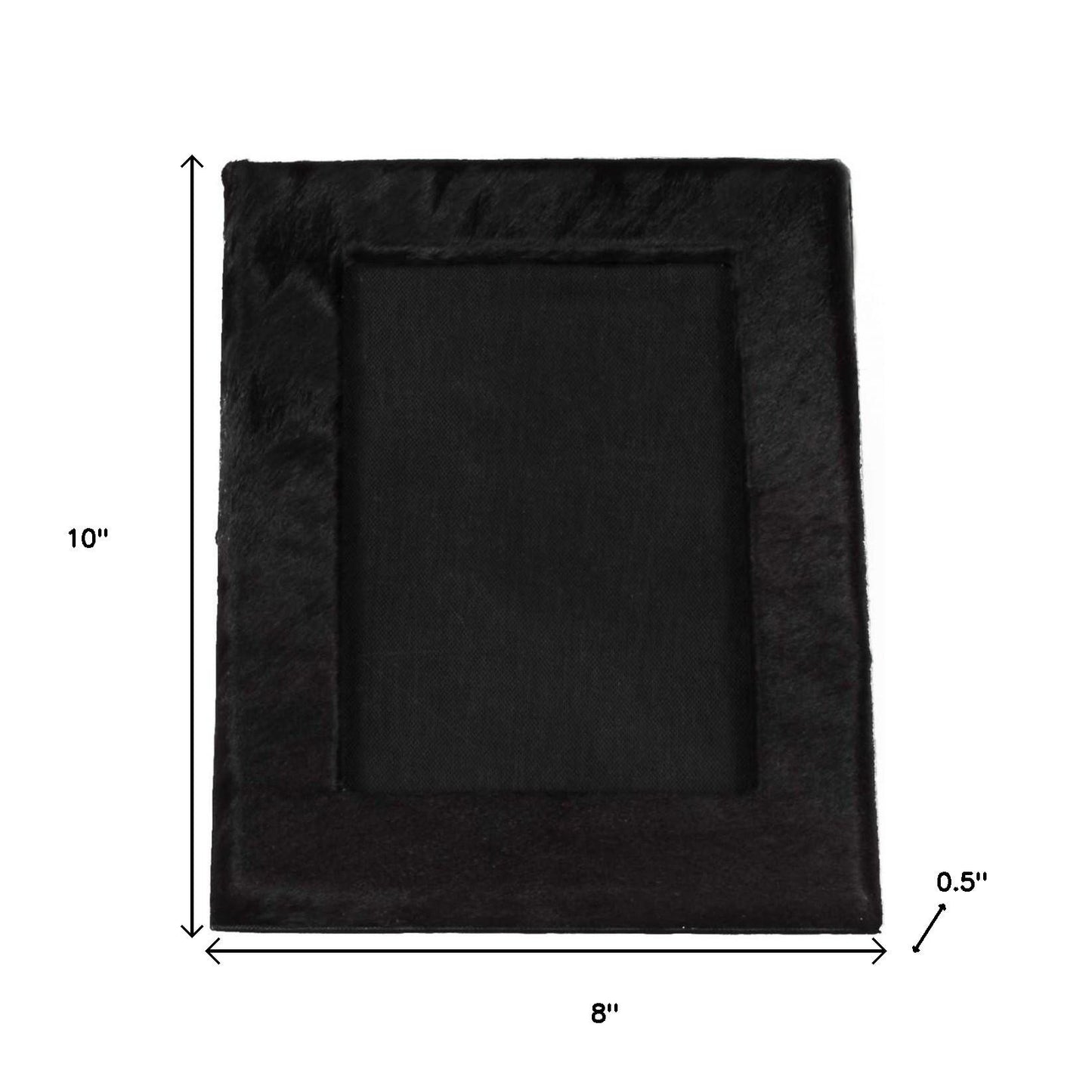 5" x 7" Black Cowhide Hanging & Tabletop Picture Frame with Mat - Loft&Timber