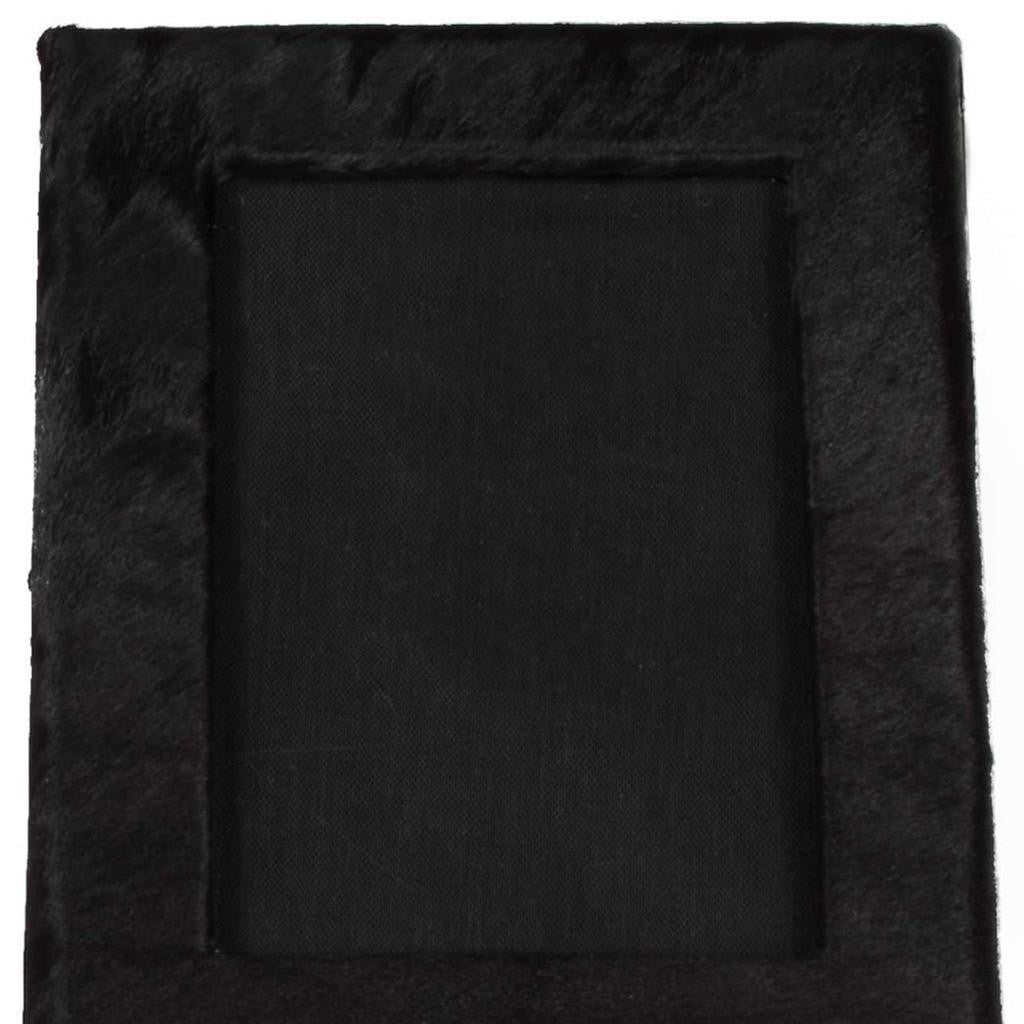 5" x 7" Black Cowhide Hanging & Tabletop Picture Frame with Mat - Loft&Timber