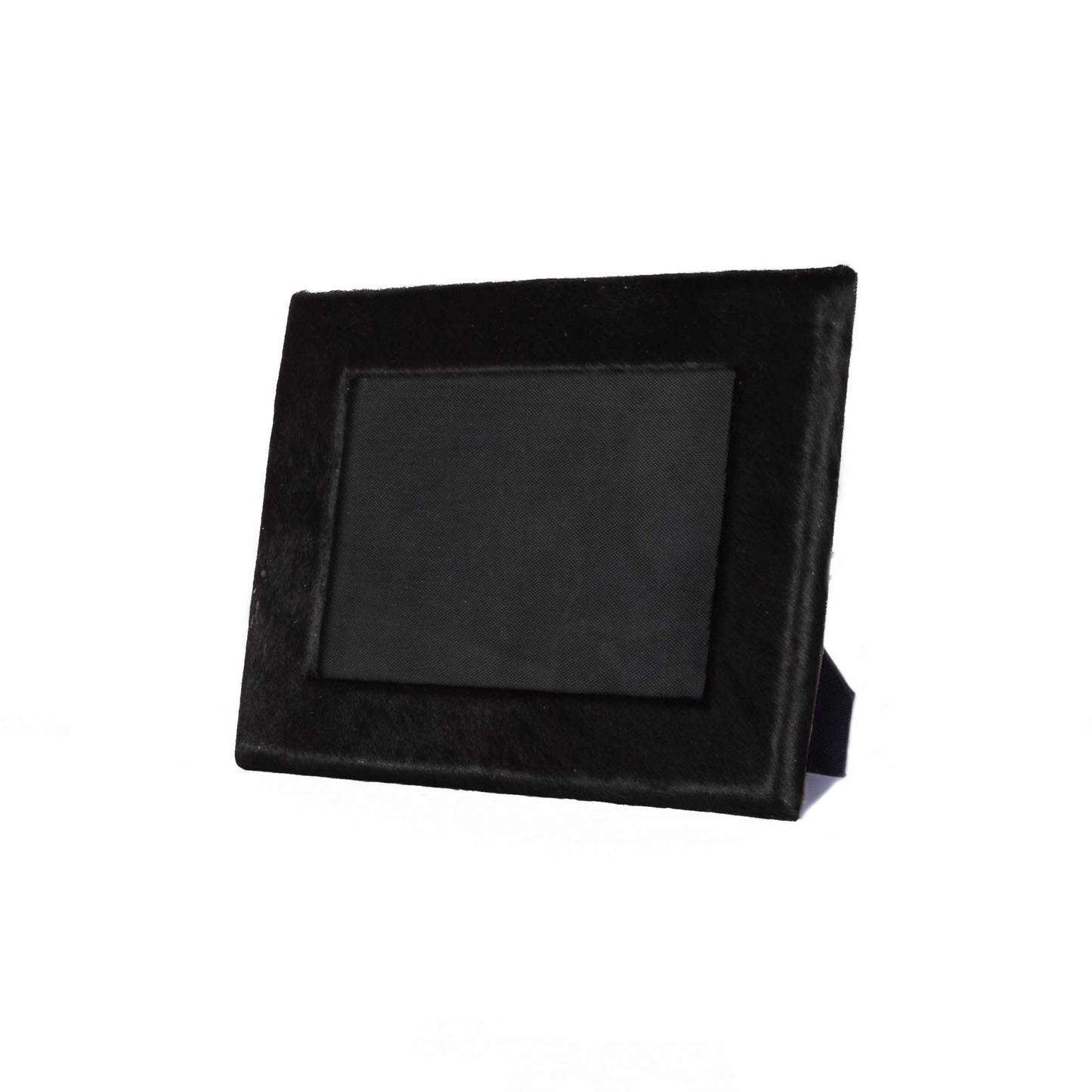 5" x 7" Black Cowhide Hanging & Tabletop Picture Frame with Mat - Loft&Timber