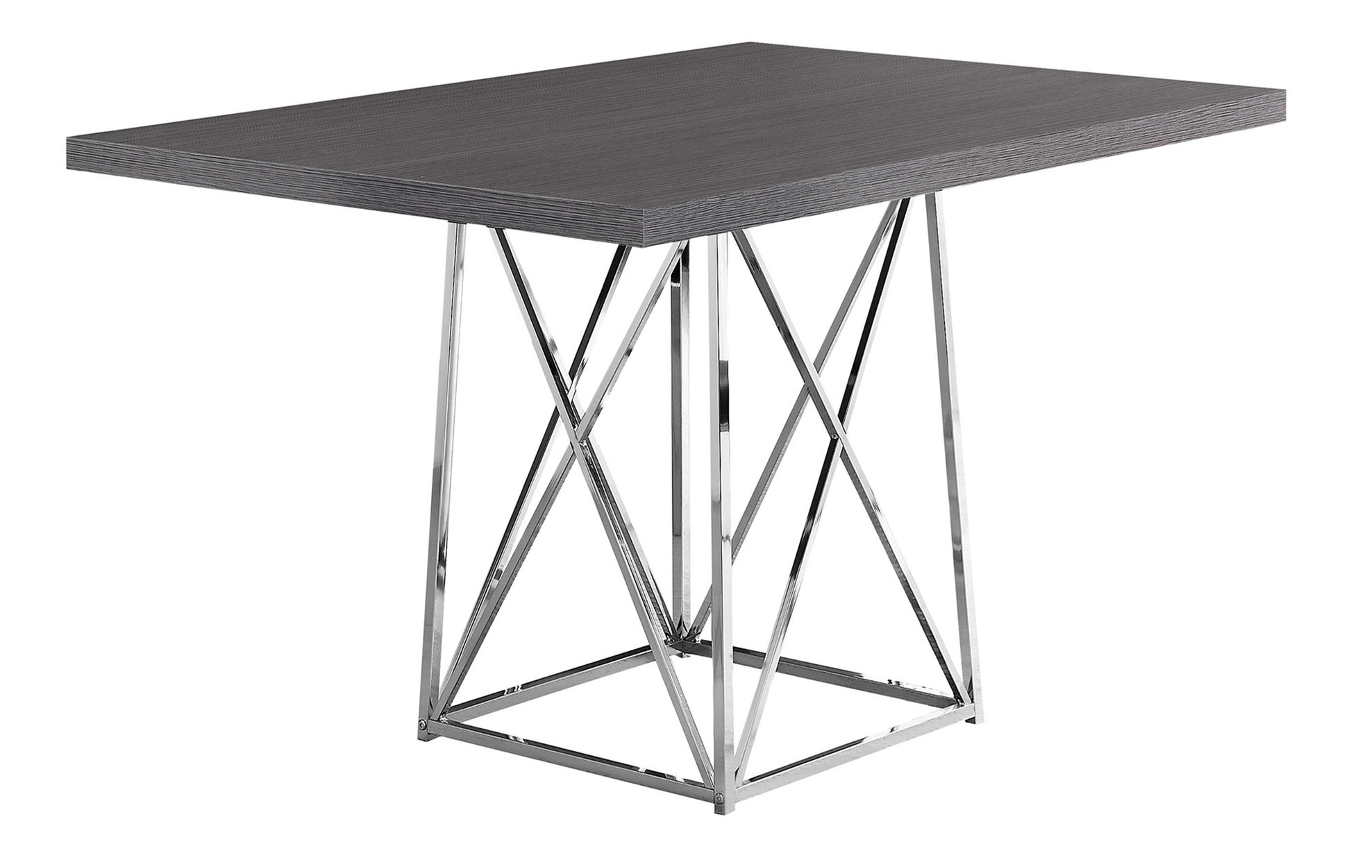 48" Taupe And Silver Metal Dining Table - Loft&Timber