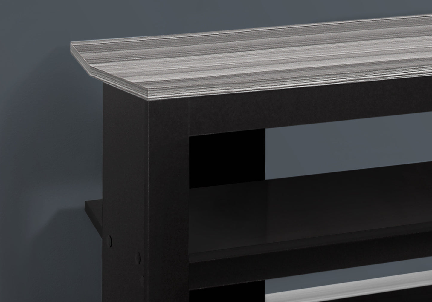 42" Black and Gray Open Shelving TV Stand-8