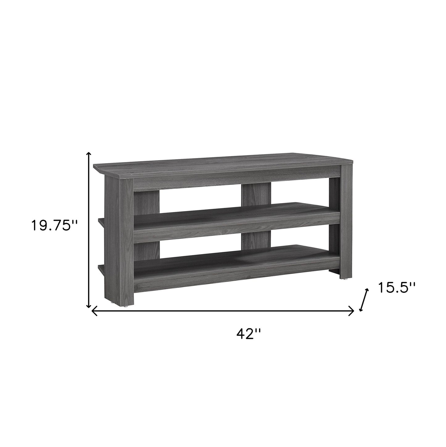 42" Ash Gray Open Shelving TV Stand-3