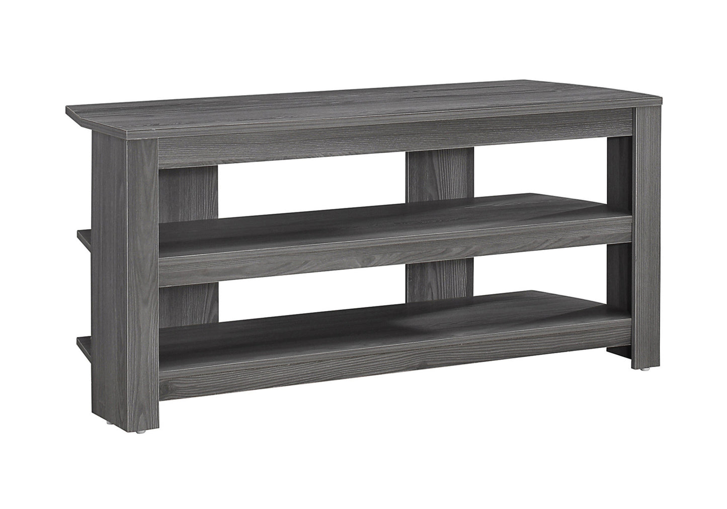 42" Ash Gray Open Shelving TV Stand-4