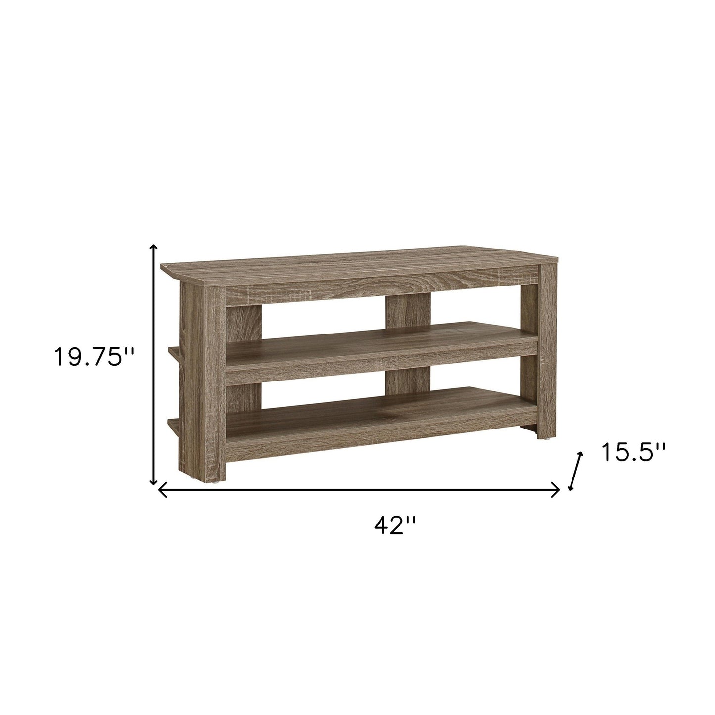 42" Brown Open Shelving TV Stand-2
