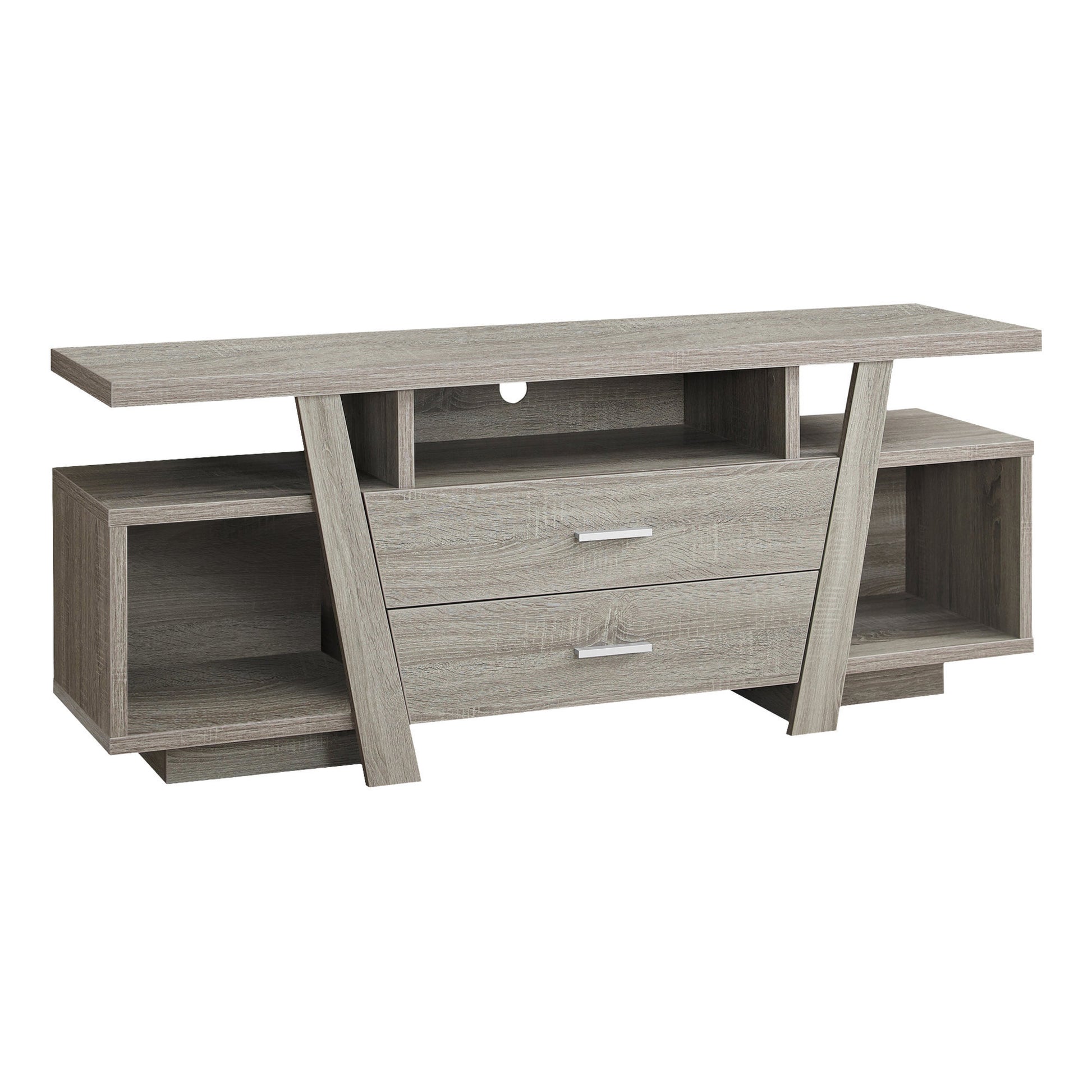 60" Deep Taupe Open Shelving TV Stand-3