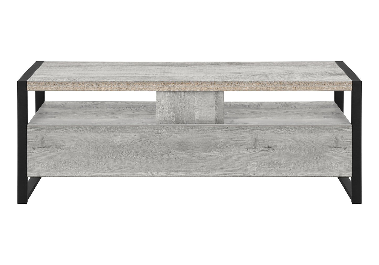 59" Black and Gray Cabinet Enclosed Storage TV Stand-5